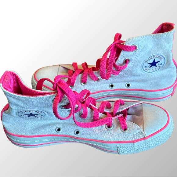 Converse Chuck Taylor All Star Specialty High Top Cream & Pink Sneakers, Size 6 - Picture 2 of 8
